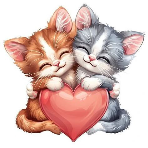 Cuddle buddies for life! 🧡🐾 These adorable kittens are here to spread some love and warmth. Perfect for cat lovers and anyone who enjoys a little cuteness in their day. Check out more adorable designs at RGShirtWorks.redbubble.com! #CatLovers #CuteKittens #CuddleBuddies #AnimalArt #PetPortraits #KittenLove #FurryFriends #AdorableAnimals #RedbubbleArtists #RGShirtWorks Two Cats In Love, Gif Amor, Cats Cuddling, Cat Cuddle, Adorable Kittens, Kitten Love, 만화 캐릭터, Cat Stickers, Cartoon Cat