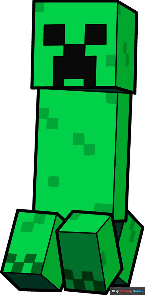 How to Draw a Minecraft Creeper - Really Easy Drawing Tutorial Minecraft Shaders, Karakter Minecraft, Minecraft Drawings, Creeper Minecraft, Trippy Drawings, Minecraft Characters, Easy Drawing Tutorial, Minecraft Birthday, Diy Photo Booth