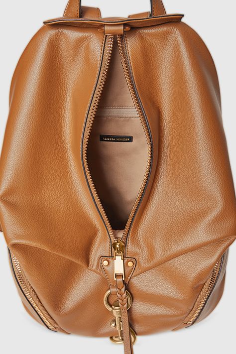 Jumbo Julian Backpack - Caramello - Rebecca Minkoff Rebecca Minkoff Backpack, Backpack Collection, Spring Fits, New Heart, Antique Brass Hardware, Rebecca Minkoff Bag, Gym Clothes, Quilted Pillow, Pocket Top