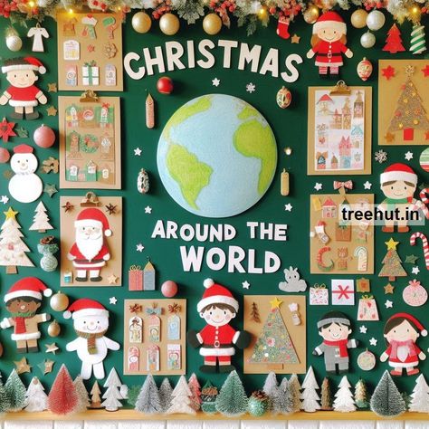 Christmas Bulletin Board Ideas for Elementary School. Christmas Classroom Activities for Elementary School. Christmas Elementary Bulletin Boards, Holidays Around The World Bulletin Board, Holiday Bulletin Boards For School, Christmas Bulletin Board Ideas Classroom, Bulletin Board Ideas For Elementary, Christmas Classroom Activities, Christmas Bulletin Board Ideas, Christmas Elementary, Classroom Christmas Activities