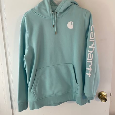 Carhartt Relaxed Fit Teal Hoodie Size Xl (16-18) Brand New Only Worn Once Carhartt Hoodies, Teal Hoodie, Carhartt Sweatshirts, Carhartt Hoodie, Carhartt Womens, Cold Front, Carhartt Women, Workout Hoodie, Country Outfits