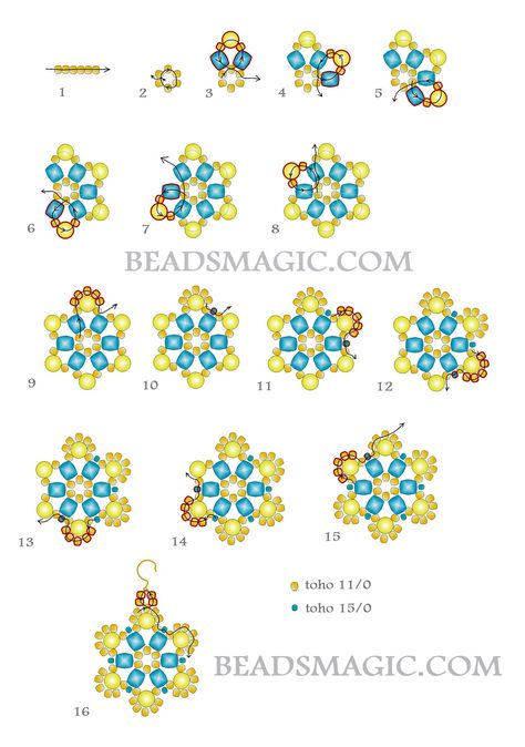 Seed Bead Weaving, Beaded Flower Earrings, Free Beading Tutorials, Beads Magic, Anting Manik, Beaded Flowers Patterns, Seed Bead Crafts, Beads Patterns, Beads Craft Jewelry