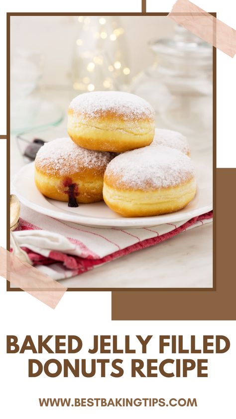 baking recipes, donuts, donut recipes, baking donuts, best baking tips Baked Long John Donut Recipe, Baked Jelly Filled Donuts Recipe, Jelly Filled Donuts Recipe, Donut Recipe No Yeast, Jelly Donuts Recipe, Long John Donut, Baked Donut Recipe, Jelly Donuts, Jam Donut