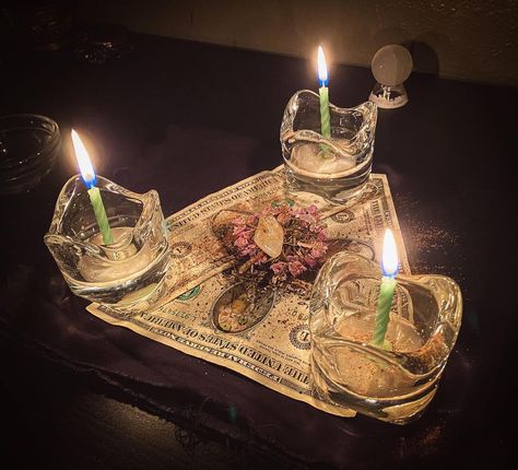 Anthøny Wølfe on Instagram: “• a spell to attract money • First photo is the creation ritual, performed under a waxing moon in Aries. Second photo is the finished…” Spells Aesthetic, Ritual Aesthetic, Money Magick, Yoruba Deities, Money Bowl, Spiritual Education, Stuff Aesthetic, Money Rituals, Moon In Aries