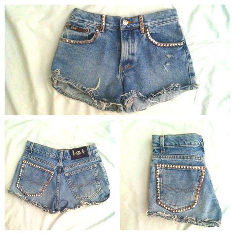 DIY shorts Homemade Fashion, Demin Shorts, Daisy Duke Shorts, Diy Outfits, Diy Shorts, Torn Jeans, Make Your Own Clothes, Diy Summer, Altering Clothes