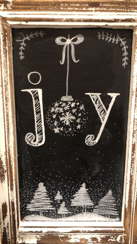 Boho Christmas Chalkboard Art, Christmas Decor Ideas Chalkboard, Christmas Chalk Drawing Ideas, Chalkboard Christmas Ornaments, Christmas Signs Chalkboard, Chrismas Window Drawings, Joy Chalkboard Art, Blackboard Christmas Ideas, Holiday Chalkboard Art Christmas