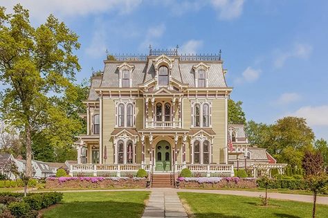 100s of Victorian Homes    http://pinterest.com/njestates/victorian-homes/  http://www.njestates.net/real-estate/nj/listings Victorian Houses For Sale, Wethersfield Ct, Manicured Lawn, Tin Ceilings, Mansard Roof, Victorian Interior, Porte Cochere, Real Estat, Old Mansions