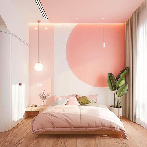 colorful_minimalist_bedroom 16 Colorful Minimalist Bedroom, Colorful Bathrooms, Minimalist Bedrooms, Green Arch, Minimalist Pastel, Beautiful Bedroom Designs, Colorful Minimalist, Pastel Interior, Hotel Concept