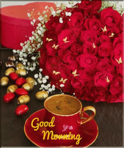 Coffee Vs Tea, Android Wallpaper Blue, Coeur Gif, Coffee Gif, Valentines Day Wishes, Good Morning Beautiful Flowers, Beautiful Flowers Photography, Good Morning Friends Images, Good Morning Photos