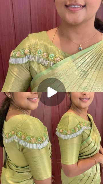 Swathi sundarrajan on Instagram: "Saree @lotus__collections  blouse @yuhaa_boutique  Blouse design ❤️ #stylewithswathi Saree prepleating and box folding service available  Self saree draping and professional draping class with government certification ✅ - Saree Pleating   -  Saree Ironing   -  Saree Folding  -  Saree Draping   Join now and you will know :  - how to drape Saree in perfection   - how to drape the folded saree in 5 minutes   Block your seats now.  If u wanna drape your saree like pro with in 5 mins then you can send your saree for prepleating .  🥻saree will be prepleated according to your body type . 🥻saree will be pleated ironed and box fold so that u can pack your saree anywhere (travel friendly) . 🥻certified saree Drapist .  🥻dm for saree draping workshop 👍 📍salem  D Blouse Lotus Design, Pack Back Blouse Designs, Box Neck Blouse Design, Pack Neck Blouse Designs Latest, Unique Blouse Pattern, Designer Blouse Designs Latest, Hand Design For Blouse, Sleeve Blouse Designs Saree, Blouse Painting Designs Latest