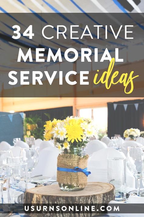 34 Creative Memorial Service Ideas » Urns | Online Memorial Service Ideas, Memorial Service Decorations, Photos Black And White, When Someone Dies, Service Ideas, Memory Table, In Memory Of Dad, Event Planning Business, Thanksgiving Activities