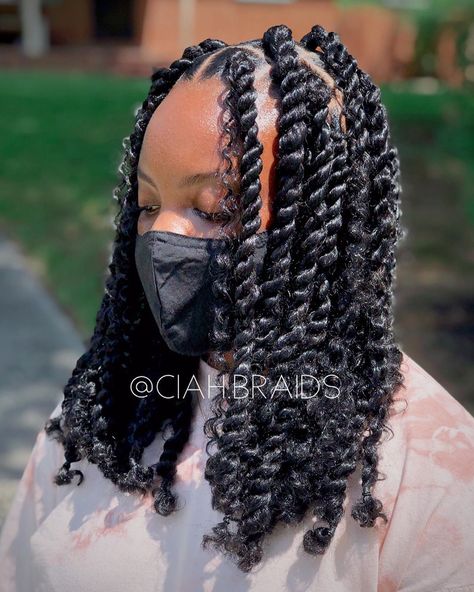 YOUR GIFT WILL MAKE ROOM 4 YOU on Instagram: “Passion Twists 🤎🤎.⁣ ⁣⁣ •⁣⁣ What to Book?⁣⁣ •⁣⁣ Style: Boho Passion Twists •⁣⁣ Added: Shoulder Length •⁣⁣ Include Hair - Hair Color: 1B” Cuties Hairstyles, Boho Passion Twists, Braiding Hairstyles, Passion Twists, Big Box Braids Hairstyles, Twist Braid Hairstyles, Hair Twist Styles, Girls Hairstyles Braids, Penteado Cabelo Curto