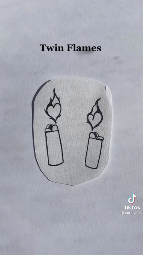 Matching Easy Tattoos, Flame Stick And Poke, Matching Tattoos For Best Friends Twin Flame, Tiny Tombstone Tattoo, 2 Matching Tattoos, Easy Freehand Tattoos, Small Matching But Different Tattoos, Soulmate Friend Tattoos, Cute Twin Tattoos