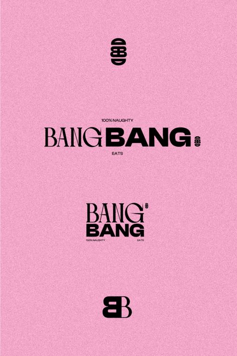 Discover the Loud and Proud Flavours of Bang Bang Eats. Fun, Edgy Branding and Logo Design By Keren Elise - Branding Studio.  Pioneering the art of unapologetic elegance. Your Branding bestie ®. NOW BOOKING. Loud Graphic Design, 90s Branding Design, Logo Girly Design, Sleek Logo Design, Unique Logo Design Creative, Edgy Branding Design, Bold Brand Design, Bold Logo Design Inspiration, Pink And Black Branding