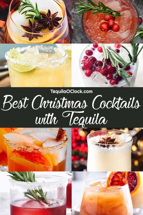 Whether you're planning a signature cocktail for a holiday party or looking for a fresh Christmas drink to enjoy while you wrap presents on Christmas Eve, I've got you covered with my list of incredible holiday cocktails using tequila. Cranberry And Tequila, Easy Christmas Cocktails Tequila, Winter Tequila Drinks, Christmas Cocktails With Tequila, Tequila Christmas Punch, Holiday Cocktails With Tequila, Festive Tequila Cocktails, Christmas Cocktails Recipes Tequila, Holiday Tequila Drinks