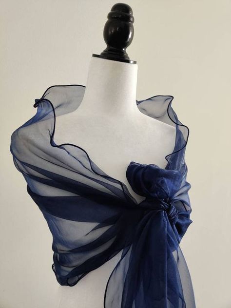 Navy Blue Shawl, Tulle Shawl, Sheer Shawl, Purple Shawl, Navy Blue Prom Dresses, Blue Shawl, Evening Shawls, Chiffon Shawl, Bridal Shawl