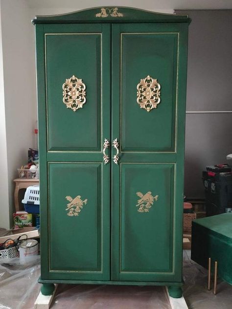 Pine Wardrobe Upcycle, Pine Wardrobe, Painted Hutch, Furniture Makeover, Armoire, Wardrobe, Interior Design, Furniture, Home Decor