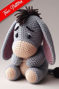 Creating an Eeyore Amigurumi, the beloved character from A.A. Milne's Winnie the Pooh series, is a delightful project for fans of crochet and classic children's literature. Crochet Amigurumi Eyelashes, Crochet Amigurumi Free Patterns Christmas, Crochet Sea Turtles Free Patterns, Winnie The Pooh Blanket Crochet, Tigger Crochet Pattern Free, Eeyore Crochet Pattern Free, Crochet Bluey Amigurumi Free Pattern, Chunky Yarn Amigurumi Free Pattern, Eeyore Amigurumi