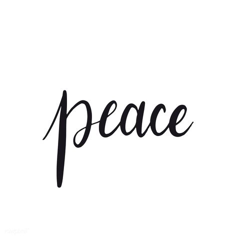 Peace word typography style vector | free image by rawpixel.com / Aum Peace In Different Fonts, Life Word Font, Peace Calligraphy Hand Lettering, Peace Word Wallpaper, Peace Word Tattoo, Peace Word Art, Peace Calligraphy, Vision Board Notebook, Peace Lettering