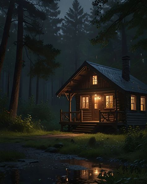 Enjoying a cozy evening in this charming cabin nestled in the woods, surrounded by the tranquil whispers of nature 🌲✨ #CabinVibes . . Mobile Wallpaper Download Link In Bio Cabin At Night, Cabin Drawing, Cozy Wallpapers, Twisted Reality, Witch Cabin, Story References, Cabin Wallpaper, Cozy Cabin In The Woods, Cozy Evening