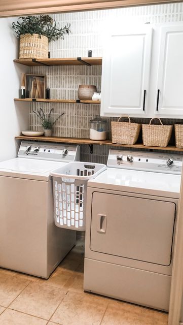 Shelving in laundry room