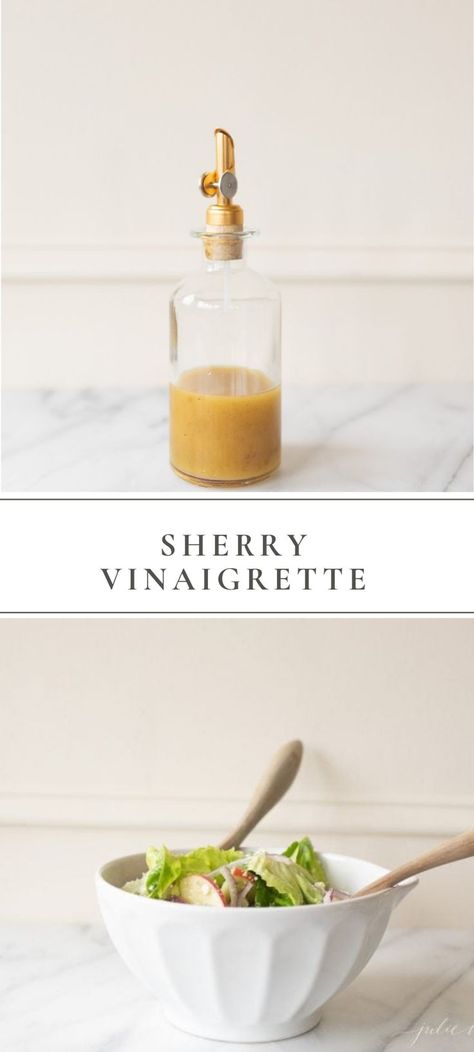 Sherry Vinaigrette Recipe Sherry Vinaigrette Recipe #recipe #sherry #saladdressing #vinaigrette Vinegrette Recipe, Vinaigrette Dressing Recipe, Vinegar Salad Dressing, Sherry Wine, Julie Blanner, Vinaigrette Salad, Easy Salad Dressing, Vinaigrette Recipe, Salad Dressing Recipes Homemade