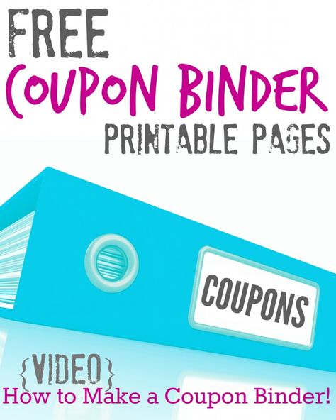 Need help getting your coupon binder started? Check out this video PLUS grab these FREE Coupon Binder Printable Pages! Free Budget Printables, Couponing 101, Couponing For Beginners, Binder Printables, Free Printable Coupons, Free Budget, Coupon Binder, Extreme Couponing, Budget Saving