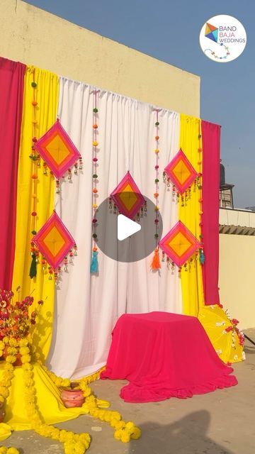 Band Baja Weddings on Instagram: "Here are 3 DIY haldi decoration backdrop ideas that you can set up all by yourself just within 3000 rs/-
Check out our website for a wide variety of decoration props

Visit our website 
👉www.bandbajaweddings.com
👉WhatsApp @+91 6361688188. 
 
#haldidecor #haldidecorideas #wedding #weddingdecor #indianweddingdecor #wedmegood #haldiceremony" Decoration Backdrop Ideas, Diy Haldi Decor, Haldi Ceremony Ideas, Haldi Backdrop, Haldi Decoration Ideas, Haldi Decoration, Haldi Decor, Decoration Backdrop, Diwali Diy