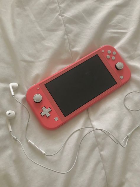 Coral Nintendo Switch Lite Aesthetic, Nintendo Switch Lite Aesthetic Pink, Pink Switch Lite, Nintendo Lite Aesthetic, Switch Lite Aesthetic, Pink Nintendo Switch, Nintendo Aesthetic, Nintendo Lite, Girly Games