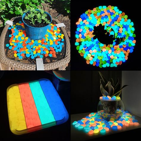 PRICES MAY VARY. 【What You Will Get】A bag with 500pcs multicolor glow in the dark rocks, the weight is 2.3lb per bag. The diameter of each landscape rock is about 1 inch. (We suggest that customers buy 1 bag at the first time, to try putting some rocks outdoor and some rocks indoor to make sure they glow, and then buy more bags) 【Beautiful Outdoor Garden Decor】These glow in dark rocks have a beautiful blue color during the day and make an excellent decoration anywhere. These glow in the dark sto Rocks For Landscaping, Glow In The Dark Stones, Glow In The Dark Rocks, Glow In The Dark Pebbles, Glow Rock, Stones For Garden, Glow Stones, Grave Decorations, Outdoor Party Decorations