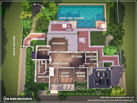 The Sims Resource - One Million Mansion The Lot Sims 4 Mansion Layout Floor Plans, Sims Mansion Floor Plans, Sims 4 Mansion Layout, Sims 4 Estate, Sims 4 Floor Plans Layout, Sims 4 Mansion Floor Plans, Floor Plans Sims 4, Sims 4 Houses Layout Floor Plans, Sims Mansion