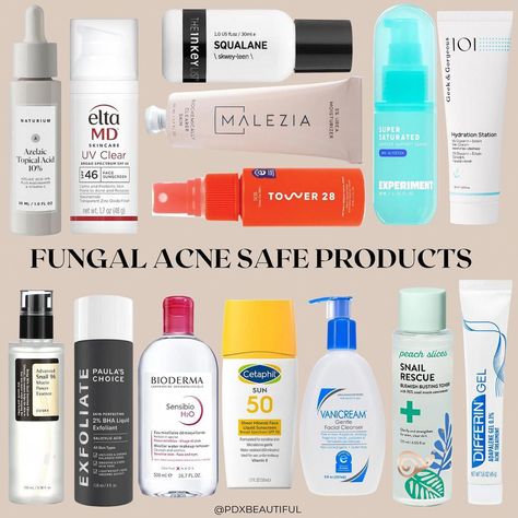 Types Of Acne And Causes, Acne Safe Moisturizer, How To Treat Fungal Acne, Fungal Acne Safe Products, Fungle Acne, Fungal Acne Skin Care Routine, Covering Acne With Makeup, Healthy Skin Care Acne, Acne Positivity