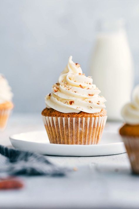 Carrot Cake Cupcakes with Cream Cheese Frosting | Chelsea's Messy Apron Moist Carrot Cake Cupcakes, The Best Cream Cheese Frosting, Best Cream Cheese Frosting, Cupcake Photography, Moist Carrot Cake, Baking Photography, Moist Carrot Cakes, Easy Carrot Cake, Cupcakes With Cream Cheese Frosting