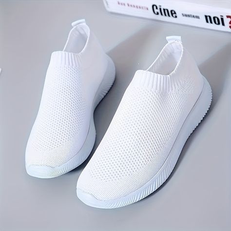 Faster shipping. Better service Women Sneakers Fashion, Casual White Sneakers, Comfy Sneakers, Heels Patterns, Women Trainers, Sneakers And Socks, Socks Shoes, Spring Sneakers, Summer Sneakers