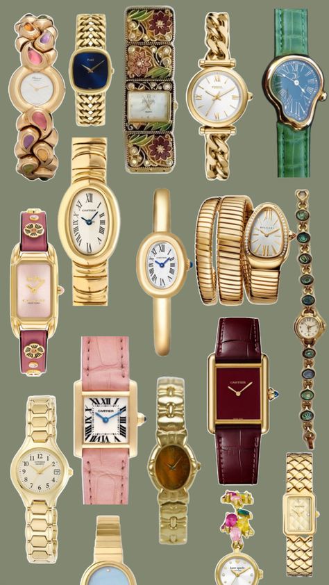 Funky gold colourful watches Funky Watches, Elegant Watches Women, Expensive Rings, Gold Watches, Wrist Jewelry, Jewelry Accessories Ideas, Nail Jewelry, Classy Jewelry, Jewelry Lookbook