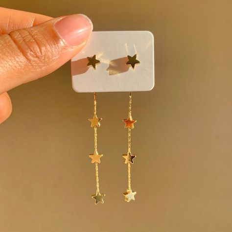 Silver Star Earrings, Drop Earrings Gold, Jewelry Accessories Ideas, Jewelry Lookbook, Funky Jewelry, Fancy Jewelry, Girly Jewelry, Jewelry Inspo, Dream Jewelry