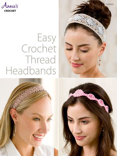 Easy to Crochet Headband patterns using cotton thread and a few easy crochet stitches to make headbands for your hair. Crochet Thread Headband, Thread Crochet Patterns Free Size 10, Crochet Thread Patterns Free Size 10, Head Wrap Crochet, Crochet Headband Sizes, Crochet Headband Patterns, Tie Pattern Free, Easy Crochet Headband, Make Headbands