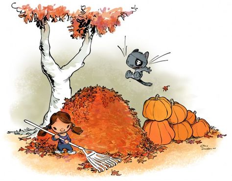 Chris Sanders, Leaf Pile, Lilo Et Stitch, Autumn Illustration, Walt Disney Animation, Have Inspiration, Fall Is Here, Children's Book Illustration, Mulan