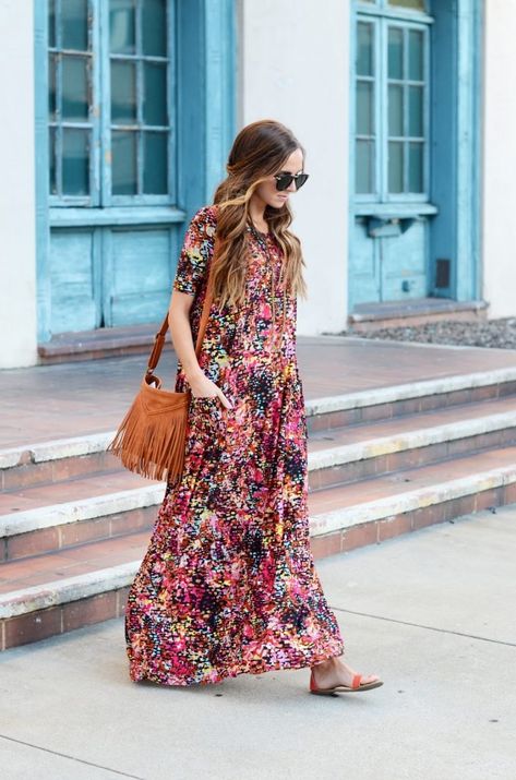 DIY FRIDAY: BOXY MAXI DRESS WITH POCKETS | Merrick's Art | Merrick's Art Maxi Dress Tutorials, Dresses Patterns, Boho Mode, Spring Maxi Dress, Estilo Hippie, Maxi Rok, Dress Tutorials, Maxi Dress Pattern, Mode Inspo