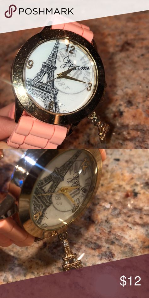 Paris themed watch Cute charm hanging off. Never worn! Jewelry Paris Themed, Paris Theme, Cute Charms, Pocket Watch, Womens Sizes, Women Jewelry, Paris, Women Shopping