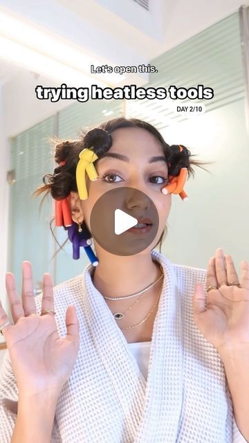 Dimpy Munparia on Instagram: "Tried Flexi Rods for Heatless Curls. 

[flexi rods, flexi rods curls, flexible curling rods, Heatless curls, overnight curls, Heatless hair ]" How To Curl Hair Overnight Without Heat, How To Use Flexible Curling Rods, Heatless Curls Overnight Short Hair Tutorials, How To Use Flexi Rods On Straight Hair, Heatless Curls Overnight Flexi Rods, Hair Rods Curls Hairstyles, Curling Rods Tutorial, Heatless Curls Medium Length, How To Use Flexi Rods