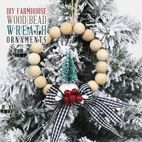 DIY and Crafts Gallery - The Cottage Market Bead Wreath Ornament, Mason Jar Cocktail Gifts, Wood Bead Wreath, Mason Jar Wedding Favors, Beaded Ornaments Diy, Candle Upcycle, Bead Wreath, Wedding Favour Jars, Wreath Ornaments