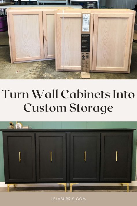 Diy Office Storage, Office Storage Cabinet, Ikea Desk Hack, Office Storage Cabinets, Wall Cabinets, Diy Office, Diy Furniture Renovation, Custom Storage, Custom Office