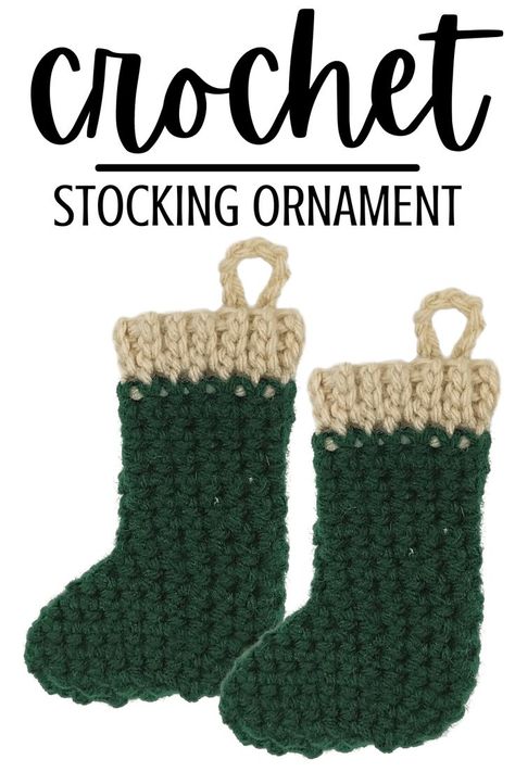 Easy Crochet Christmas Stocking Ornament Small Crochet Stocking Pattern Free, Mini Stockings Crochet, Small Crochet Stocking Pattern, Small Stocking Crochet Pattern, Crochet Stocking Ornament, Mini Stocking Crochet Pattern, Easy Crochet Christmas Stocking, Crochet Stocking Pattern Free, Easy Crochet Christmas