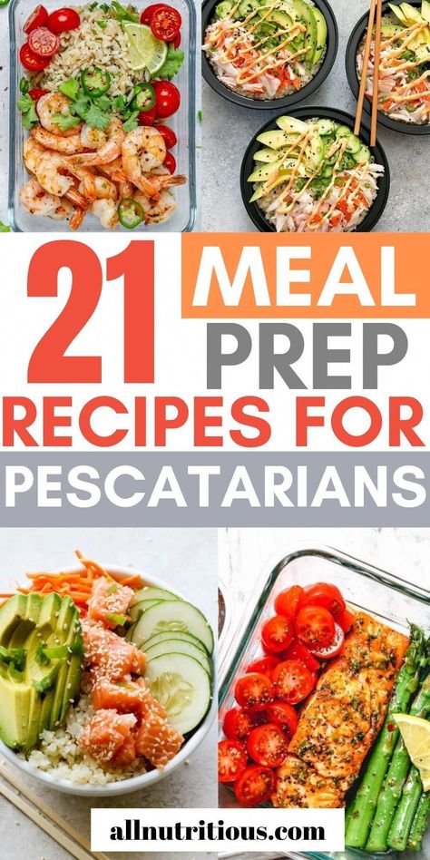 #ProperDietAndNutrition Pescatarian Meal Plan, Pescatarian Meal Prep, Pescatarian Recipes Healthy, Pescetarian Diet, Salad Prep, Pescatarian Diet, Pescetarian Recipes, Meal Prep Clean Eating, Meal Prep Recipes