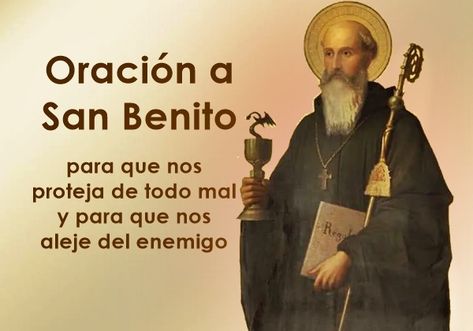 Oraciones para Todos: Oración a San Benito para que nos proteja de todo mal y para que nos aleje del enemigo Santa Muerte Prayer, Catholic Prayers In Spanish, Spanish Prayers, Journal Questions, Personal Prayer, I Love You God, Spiritual Prayers, Yoga Mantras, Prayer For Family