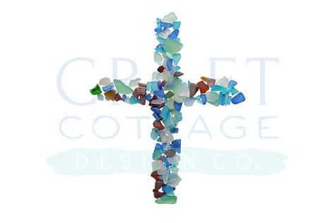 Sea Glass Cross, Beach Glass Projects, Photo Elements, Glass Cross, Clip Art Png, Ocean Crafts, Art Png, Art Photo, Resin Crafts