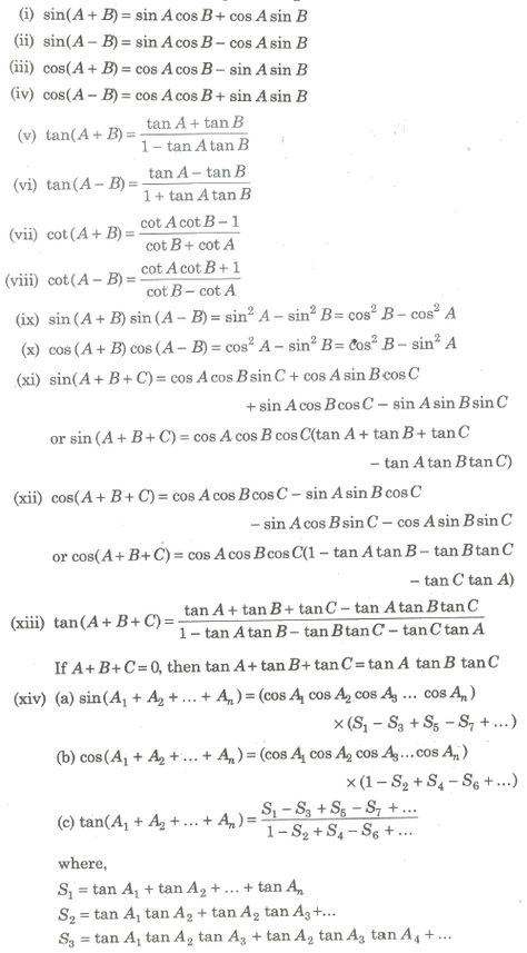 CBSE Class 11 Maths Notes : Trigonometric Ratios and Identities Maths Class 11 Formula, Trigonometric Identities Formula, Class 11 Maths Trigonometry Formulas, Class 11 Maths Formulas, Trigonometry Formulas Class 11 And 12, All Trigonometry Formula Class 11, Basic Physics Formulas Class 11, Grade 11 Math Notes, Class 11 Maths Notes