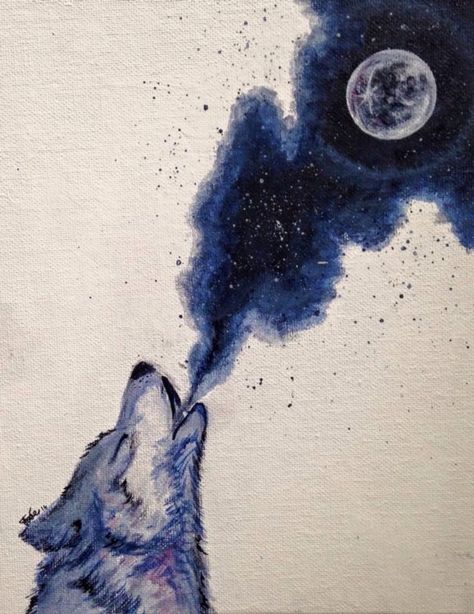 These are the Majestic Wolf Paintings that will Leave You Amazed where such a dark combination of colors that shows the darker side of the wolf is portrait Easy Pencil Drawings, Wolf Painting, Desen Anime, Animal Costumes, Wolf Drawing, Moon Painting, Seni Cat Air, Wolf Tattoos, Wolf Tattoo