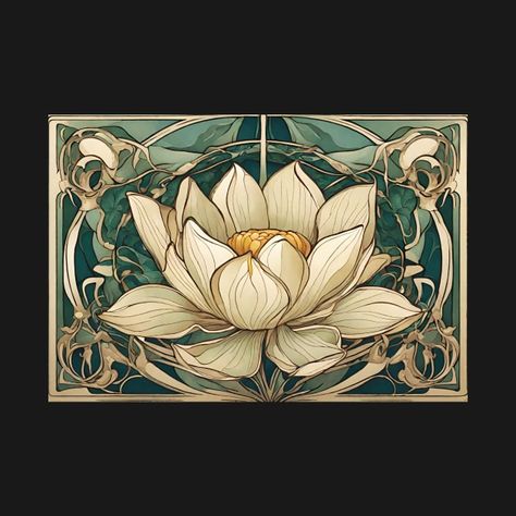 Check out this awesome 'Art+nouveau+style+lotus' design on @TeePublic! Art Nouveau Painting Artworks, Rose Art Nouveau, Art Nouveau Logo, Art Nouveau Drawing, Desk In The Bedroom, Art Nouveau Lotus, Fiori Art Deco, Art Nouveau Design Pattern, Art Nouveau Rose